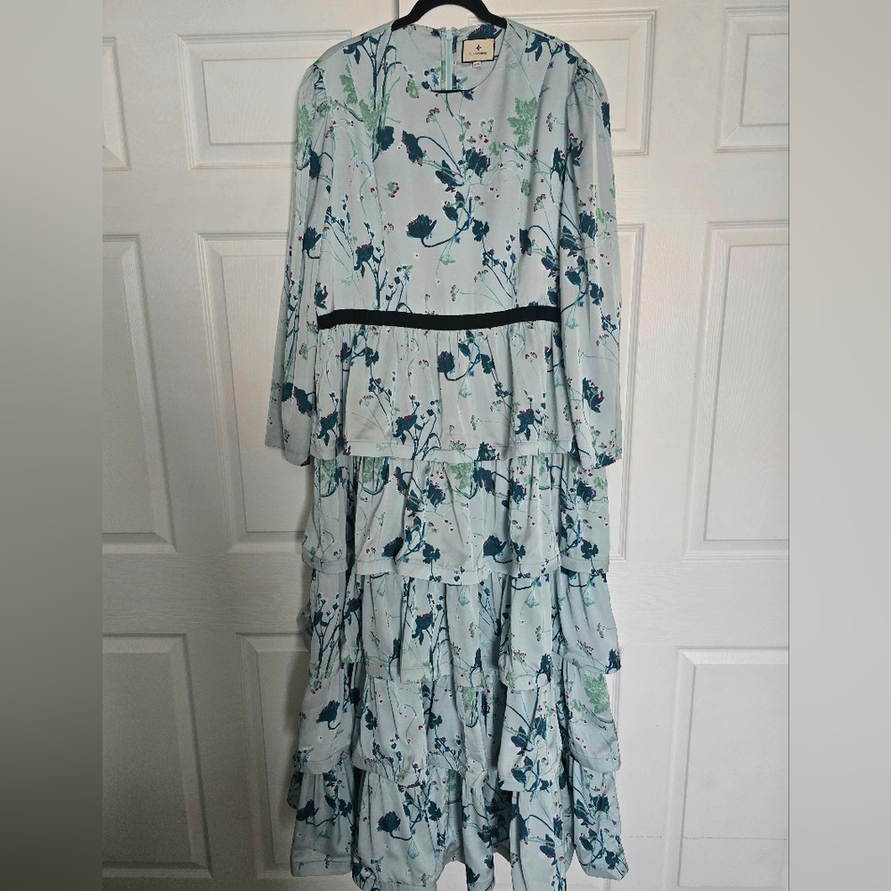 Tuckernuck Indigo Blue Botanical Tory Tiered Dress XXXL - Picture 5 of 10